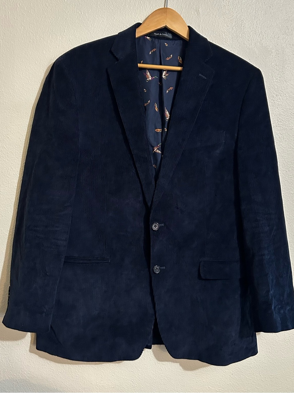 LAUREN Ralph Lauren Men's Navy Blue Corduroy Blazer Size 44L